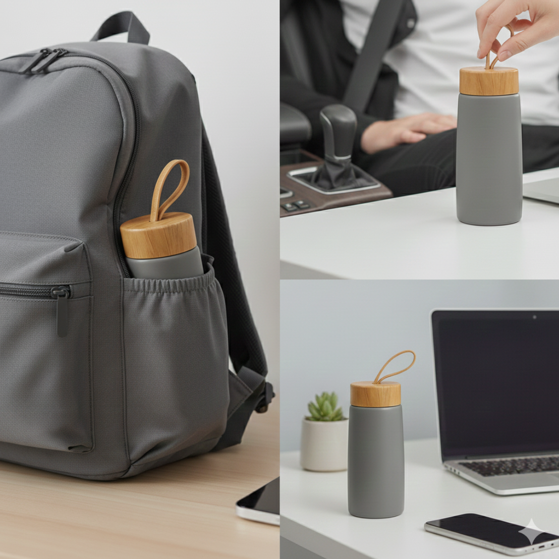 Mini Thermos Isotherme avec Couvercle Bois - Picollo