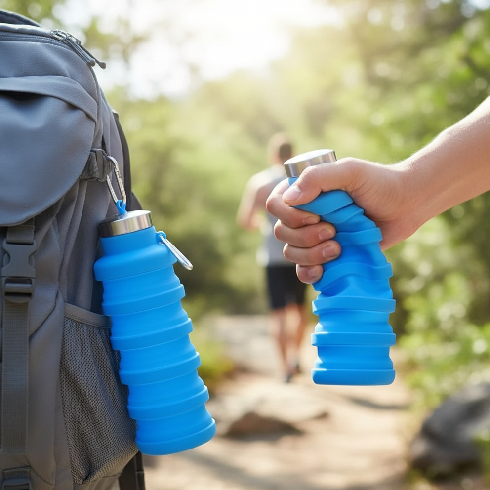 Gourde Pliable en Silicone Réutilisable – Extensible