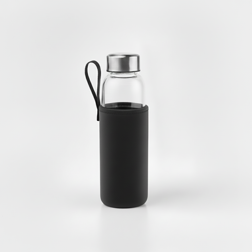 Gourde en verre transparant