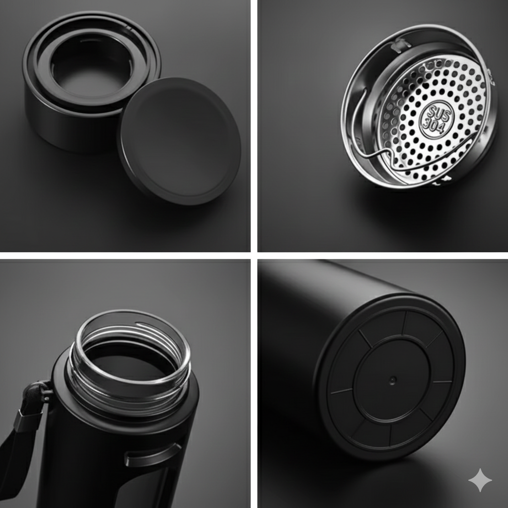 Bouteille à Thé en Verre Incassable - Protection Silicone