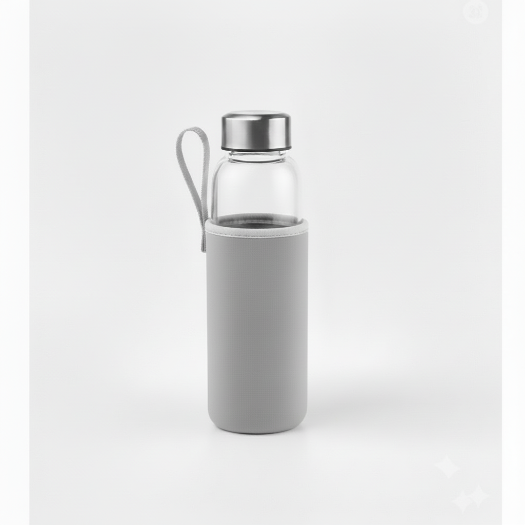 Gourde en verre transparant