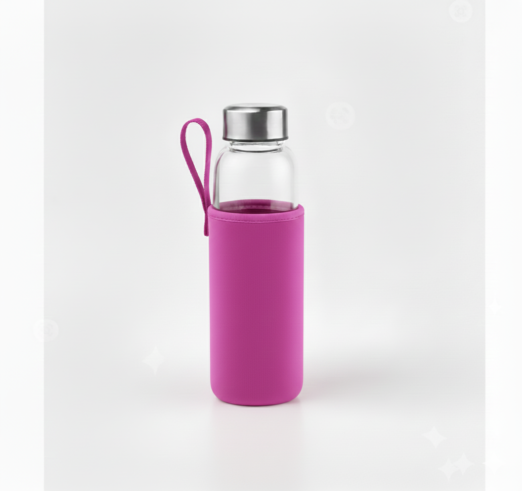 Gourde en verre transparant