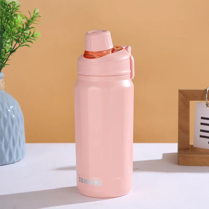 Gourde Isotherme Inox à Bouchon Clipsable – Anti-Fuite & Thermique 24h