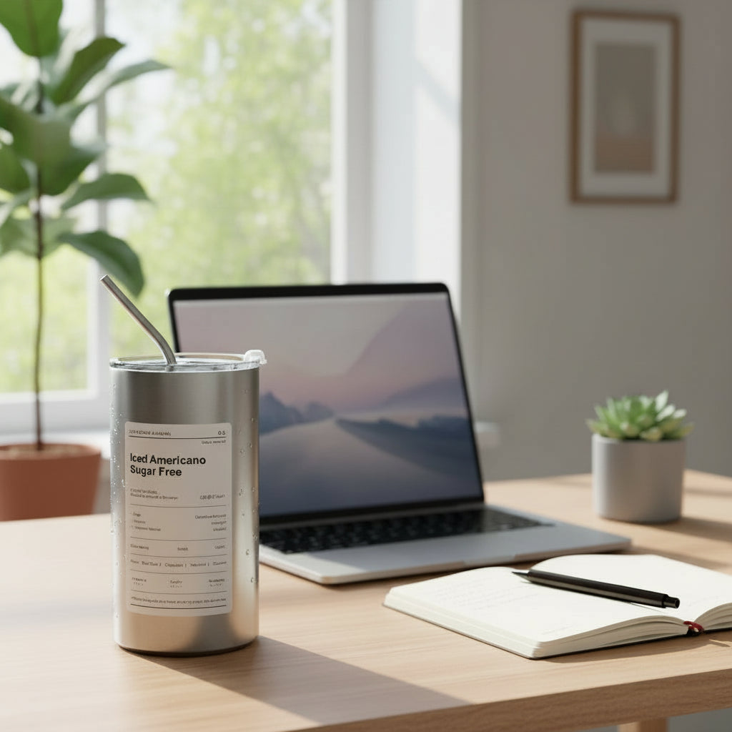 Tasse à café isotherme acier inoxydable avec paille