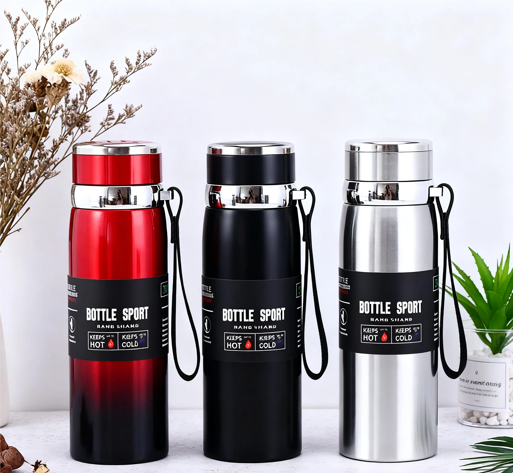 Bouteille Thermos Isotherme 1L – Acier Inoxydable, Garde Chaud & Froid pour Eau, Thé, Café