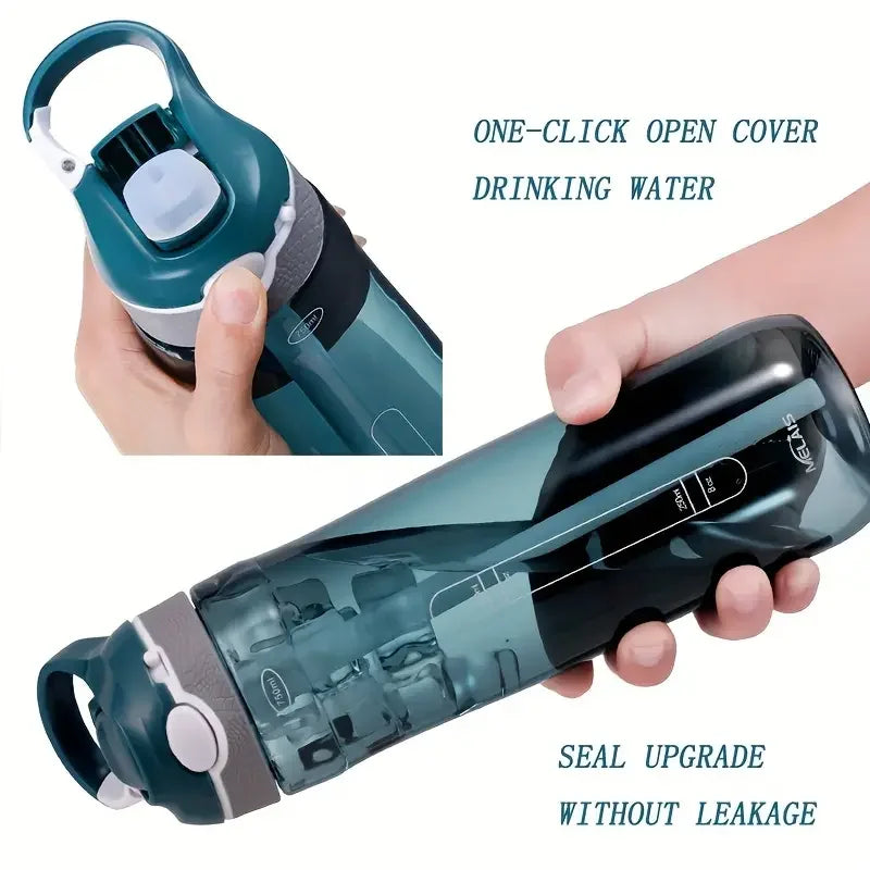 Gourde de sport avec paille intégrée - Flux transparent