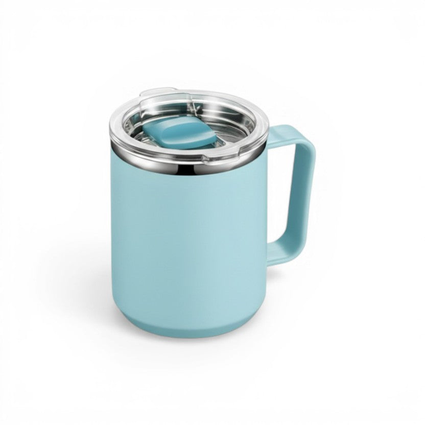 Tasse Isotherme Inox 450ml avec Poignée et Paille - Pratica