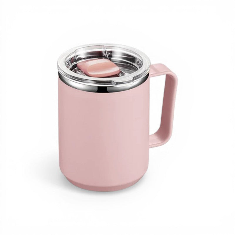 Tasse Isotherme Inox 450ml avec Poignée et Paille - Pratica
