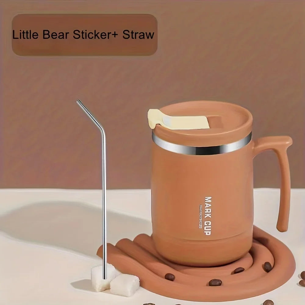 Tasse Enfant Isotherme Ours Mignon avec Paille