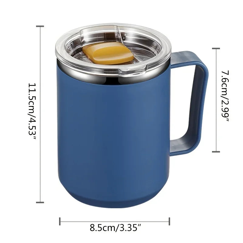 Tasse Isotherme Inox 450ml avec Poignée et Paille - Pratica