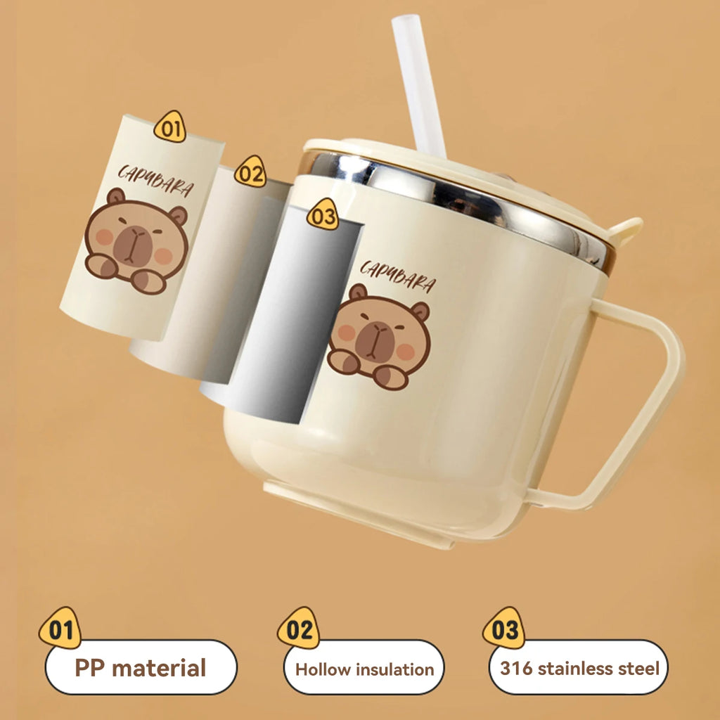 Tasse enfant acier inoxydable - dessin mignon