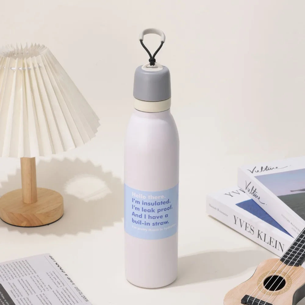 Gourde isotherme acier inoxydable minimaliste