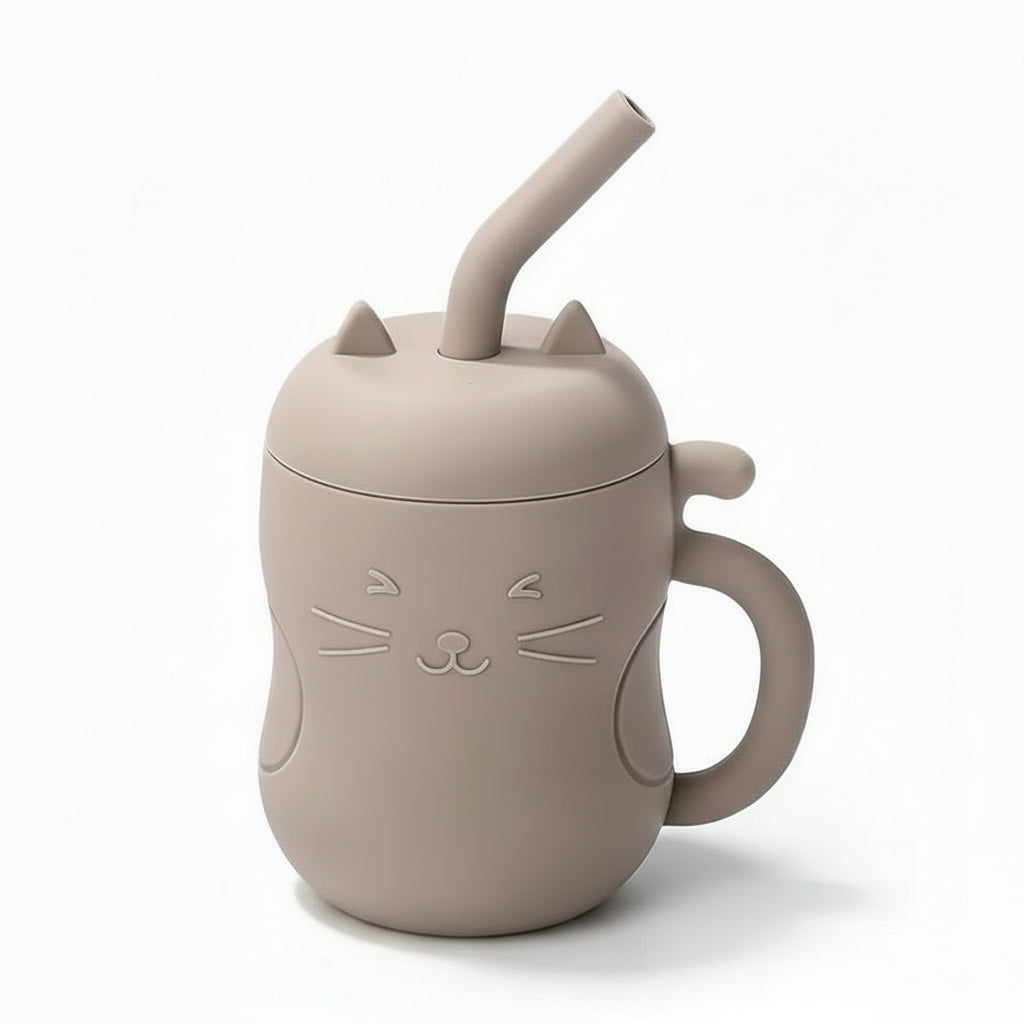 Gobelet enfant anti fuite avec paille - Chat